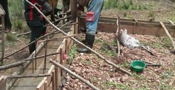 LES TRAVAUX  DE CONSTRUCTION D'UNE ÉGLISE A LA SUCCURSALE RUGEREGERE DE LA PAROISSE MUNYIKA